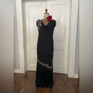 Alex Evenings Formal Gown with Asymmetrical Fringe Hem